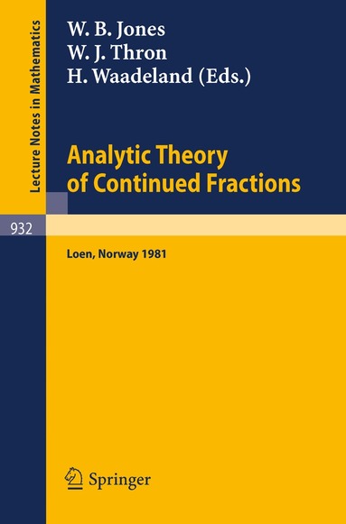 Analytic Theory of Continued Fractions (inbunden)