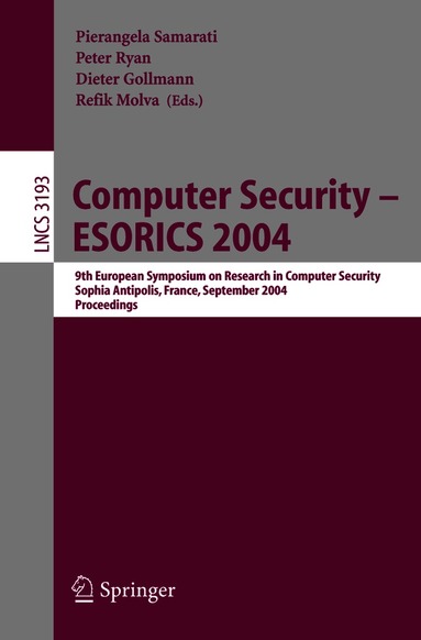 Computer Security - ESORICS 2004 (h�ftad)