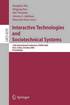Interactive Technologies and Sociotechnical Systems