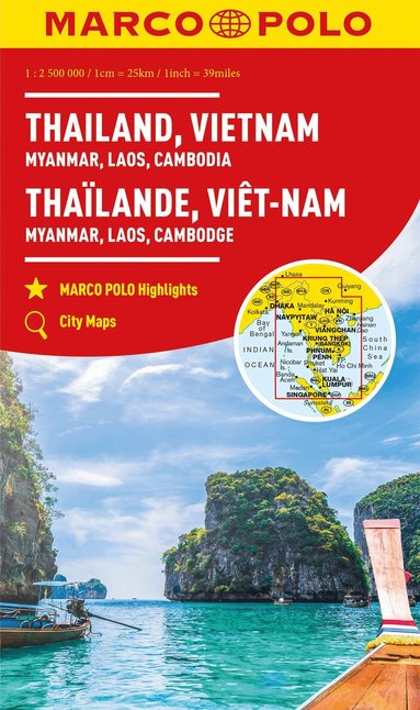 Thailand, Vietnam, Laos, Cambodia Marco Polo Map (h�ftad)