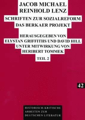 Jacob Michael Reinhold Lenz - Schriften Zur Sozialreform (inbunden)