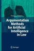 Argumentation Methods for Artificial Intelligence in Law