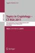 Topics in Cryptology -- CT-RSA 2011