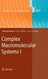 Complex Macromolecular Systems I