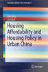 Housing Affordability and Housing Policy in Urban China