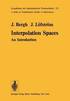 Interpolation Spaces