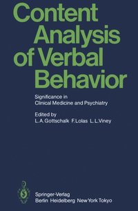 Content Analysis of Verbal Behavior (e-bok)