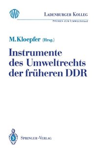 Instrumente des Umweltrechts der früheren DDR (e-bok)