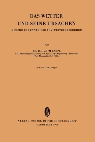 Das Wetter und Seine Ursachen (inbunden)