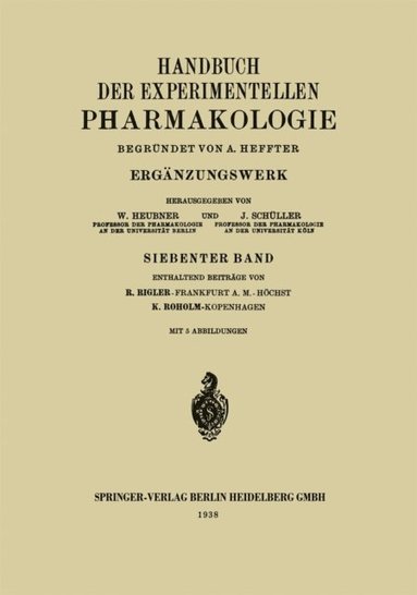 Handbuch der Experimentellen Pharmakologie (e-bok)