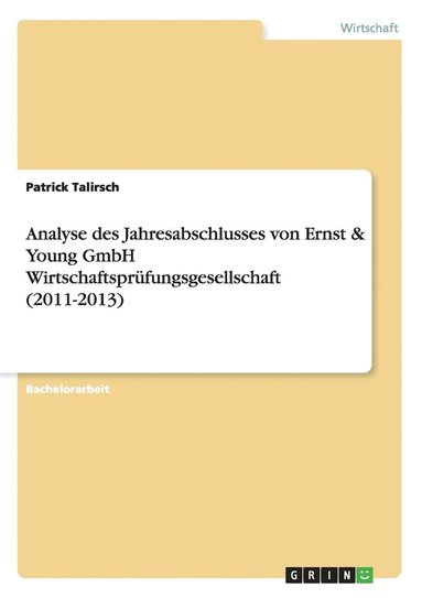 Analyse des Jahresabschlusses von Ernst & Young GmbH Wirtschaftsprufungsgesellschaft (2011-2013) (hftad)