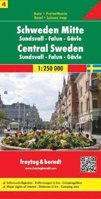 Sweden Central - Sundsvall - Falun - Gavle Sheet 4 Road Map 1:250 000