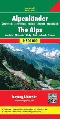 The Alps (A, Ch, F, I, Slo) Road Map 1:500 000