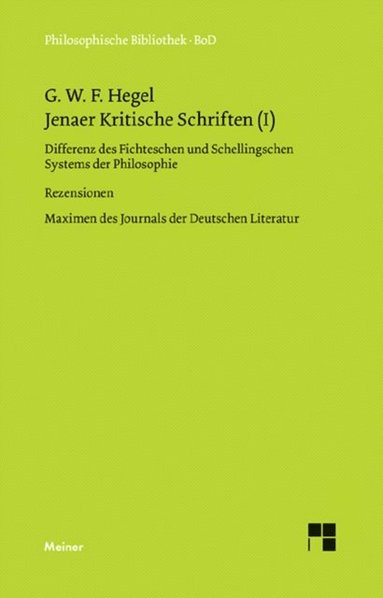 Jenaer Kritische Schriften (I) (e-bok)