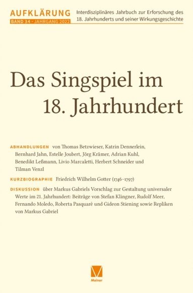 Aufklÿrung 34: Das Singspiel im 18. Jahrhundert (e-bok)