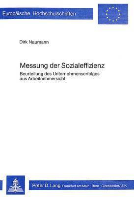 Messung Der Sozialeffizienz (inbunden)