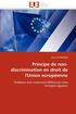 Principe de non-discrimination en droit de l''union europ�enne