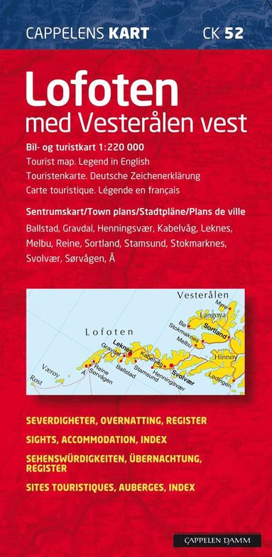Lofoten Vesterålen Cappelen Norge CK52 karta : 1:10000-1:220000 (inbunden)