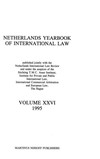 Netherlands Yearbook of International Law, 1995, Vol XXVI (inbunden)