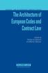 The Architecture of European Codes and Contract Law