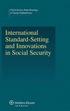 International Standard-Setting and Innovations in Social Security