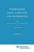 Foundations: Logic, Language, and Mathematics