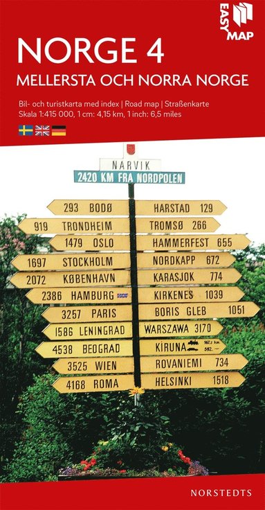Mellersta och norra Norge EasyMap : Skala 1:415.000 (hftad)