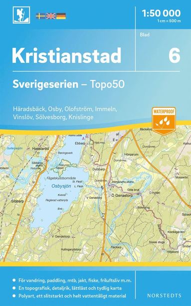 6 Kristianstad Sverigeserien Topo50 : Skala 1:50 000