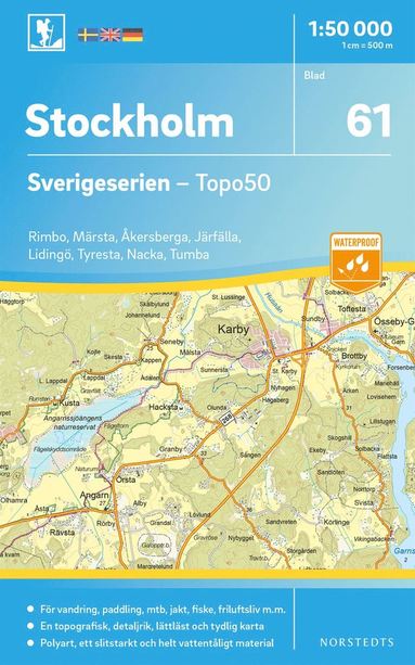 61 Stockholm Sverigeserien Topo50 : Skala 1:50 000