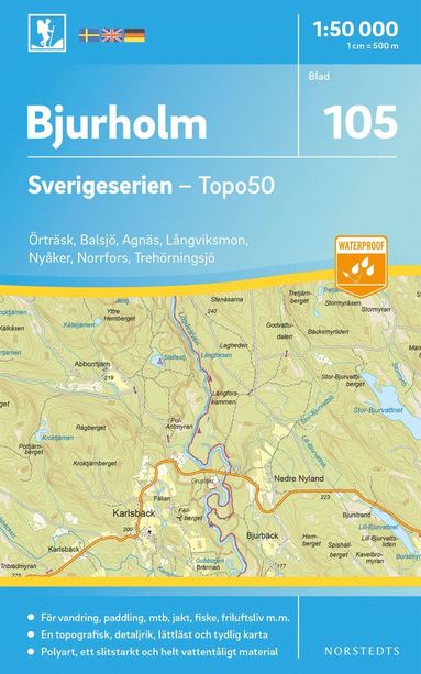 105 Bjurholm Sverigeserien Topo50 : Skala 1:50 000