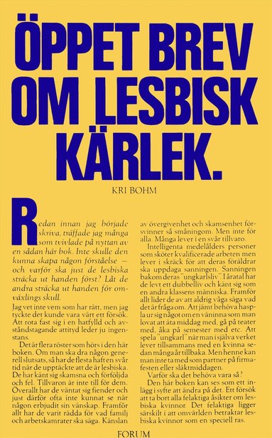 Öppet brev om lesbisk kärlek (pocket)