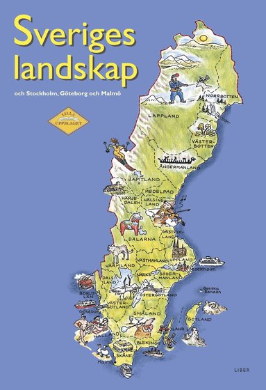Sveriges landskap och Stockholm, Göteborg och Malmö (kartonnage)