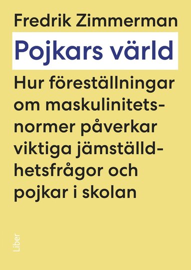 Pojkars v�rld : hur f�rest�llningar om maskulinitetsnormer p�verkar viktiga j�mst�lldhetsfr�gor och pojkar i skolan (inbunden)