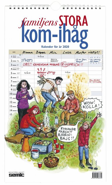 V�ggkalender 2020 Familjens STORA kom-ih�g (inbunden)