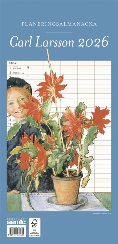 Carl Larsson Planeringsalmanacka 2026 (hftad)