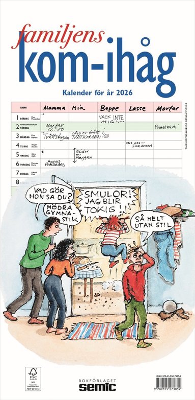 Familjens kom-ihg-kalender 2026 (hftad)