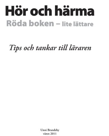Hör och härma, röda boken lite lättare : tips och tankar till läraren (pocket)