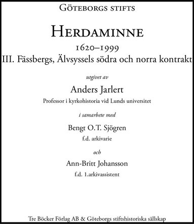 Gteborgs Stifts Herdaminne III (inbunden)