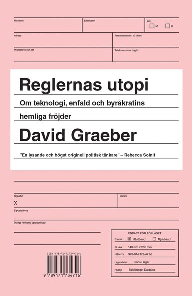 Reglernas utopi : om teknologi, enfald och byrkratins hemliga frjder (hftad)