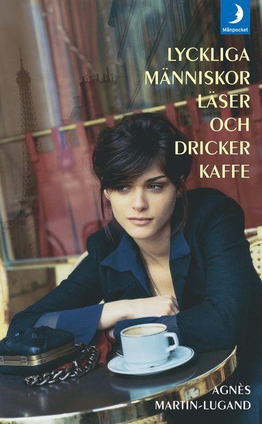 Lyckliga människor läser och dricker kaffe
