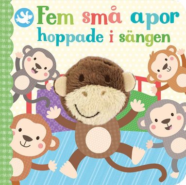 Fem sm apor hoppade i sngen (kartonnage)