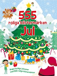 Omslag för 555 roliga klistermärken. Jul