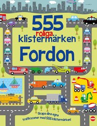 Omslag för 555 roliga klistermärken : Fordon