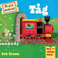Omslag: Vi går ombord. Tåg : med rörliga flikar