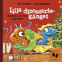 Omslag: Lilla dinosauriegänget. Rasmus och Tim julpysslar
