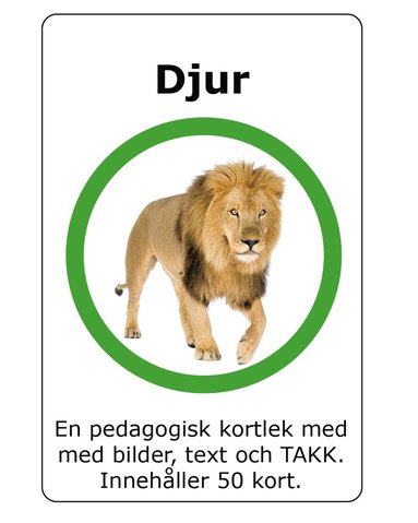 Kortlek Djur med TAKK (hftad)