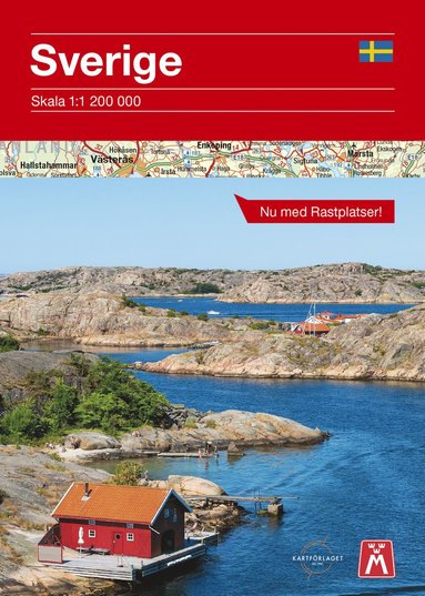 Sverige Vägkarta med rastplatser (häftad)