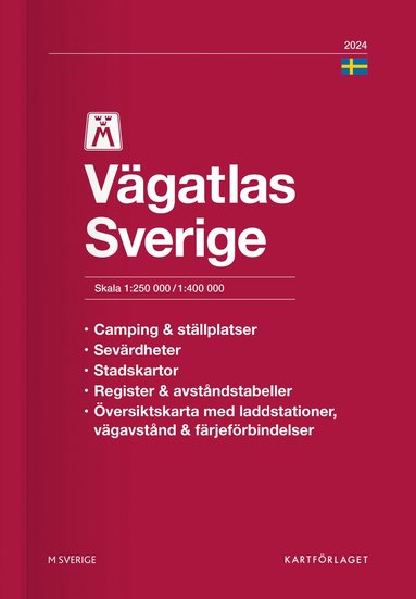 Sweden 2024 road atlas (inbunden)