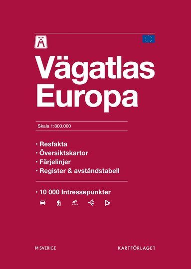M Vgatlas Europa Skala 1:800 000 (storpocket)