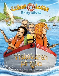 Omslag: Lukas och Lotta lär sig båtvett. Fisketuren på sjön